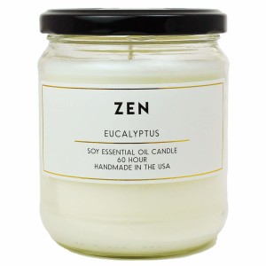 Bungalow Rose Zen Eucalyptus Essential Oil Soy Scented Jar Candle BAFO1010